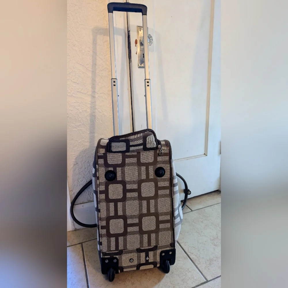 Nine West Neutral Patterned Weekender Rolling Bag - Picture 10 of 16